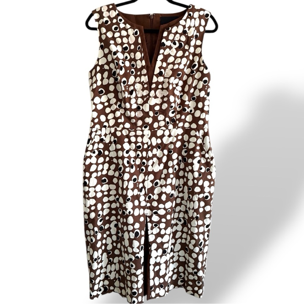 Carlisle Tailored Dress Size 12 Sleeveless Zip V Neck Lined Fitted